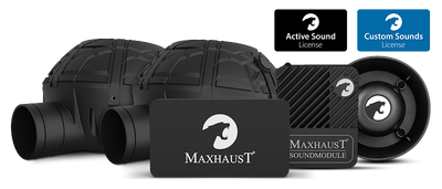 Комплект Maxhaust XXL: два Deep Speaker, High Speaker, Bridge, звуков модул и двата лиценза