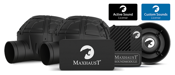 Комплект Maxhaust XXL: два Deep Speaker, High Speaker, Bridge, звуков модул и двата лиценза