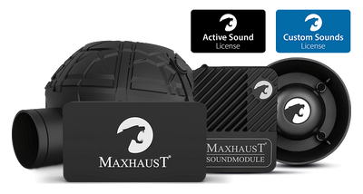 Комплект Maxhaust: Deep Speaker, High Speaker, Bridge, звуков модул и двата лиценза