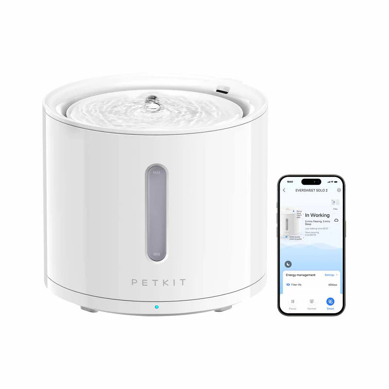 PETKIT Eversweet Solo 2 с прозорче за нивото на водата и приложението