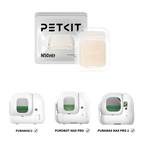 Опаковка PETKIT N50 2.0 с кремава гелова касетка и съвместимите самопочистващи се тоалетни