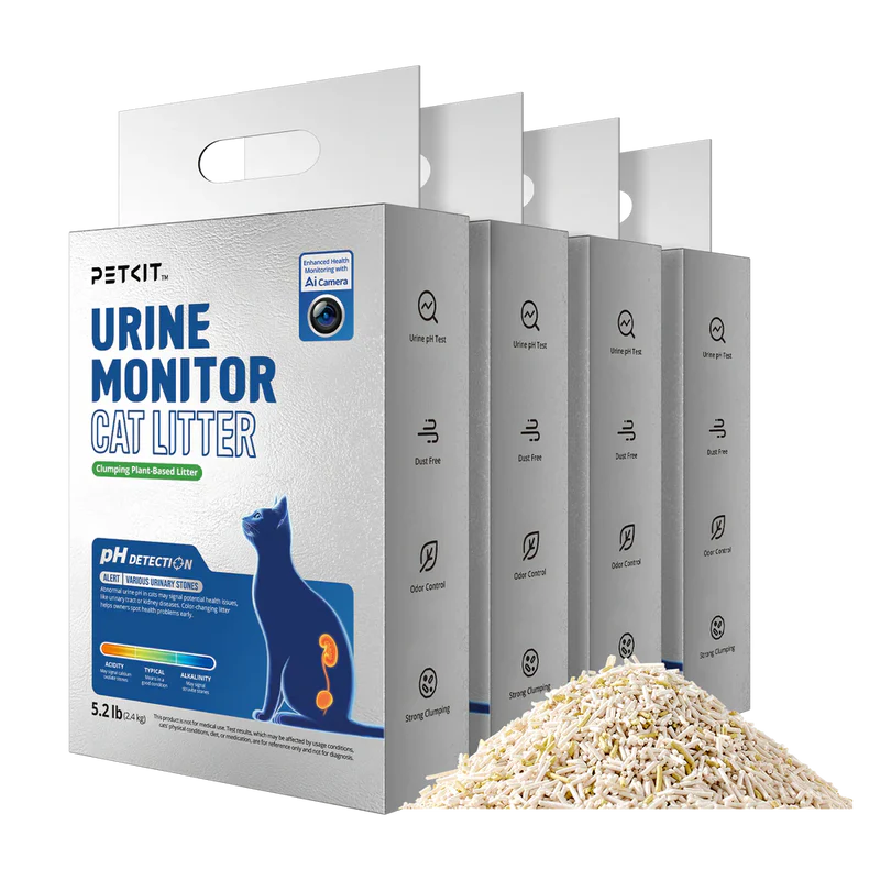 Комплект от 4 пакета PETKIT Urine Monitor Cat Litter по 2,4 кг с pH детекция