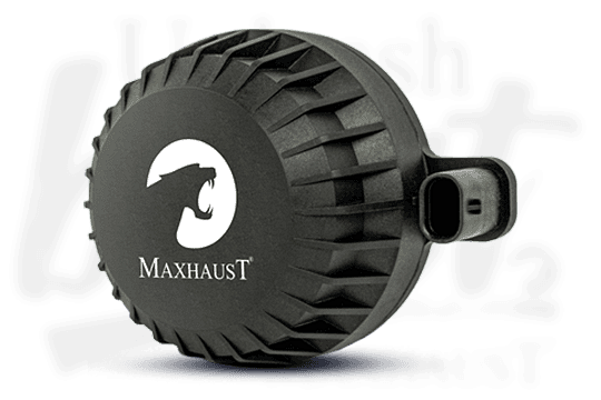 Вибрационен говорител Maxhaust с конусовиден корпус и лого MAXHAUST