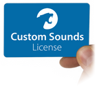 Синя карта Custom Sounds Licence в ръка