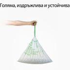 Ръка държи напълнена и завързана торбичка PETKIT за връзките
