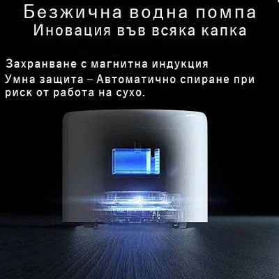 Безжична водна помпа с магнитна индукция и защита срещу работа на сухо