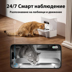 Котка пие от Eversweet Ultra, а камерата предава Full HD видео на живо към телефона