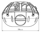Чертеж на Deep Speaker отгоре с диаметър 216 мм